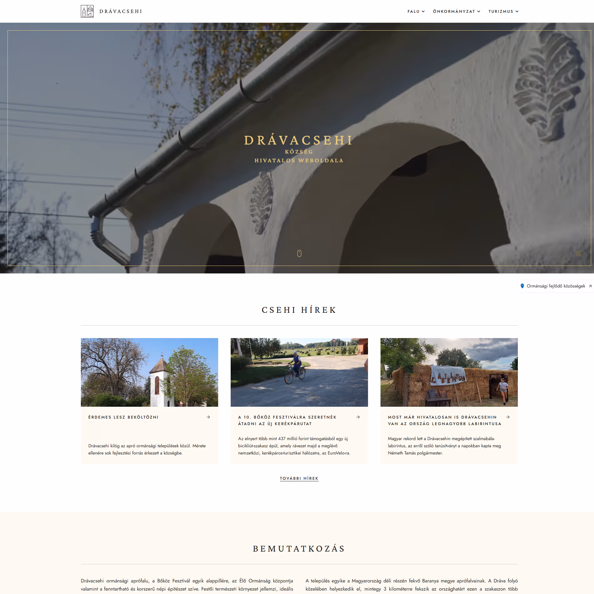 Municipality of Drávacsehi website